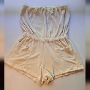 perfectwhitetee Jaclyn terry strapless romper - size M